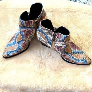 Multicolor Snake Print Booties